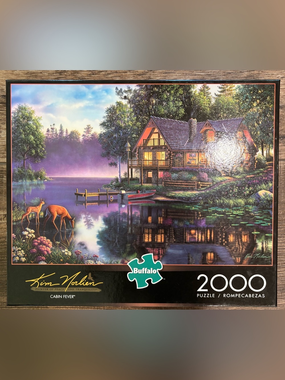 Buffalo David Bitton Cabin Lakeside Puzzle – Blue, Purple, Green, Brown